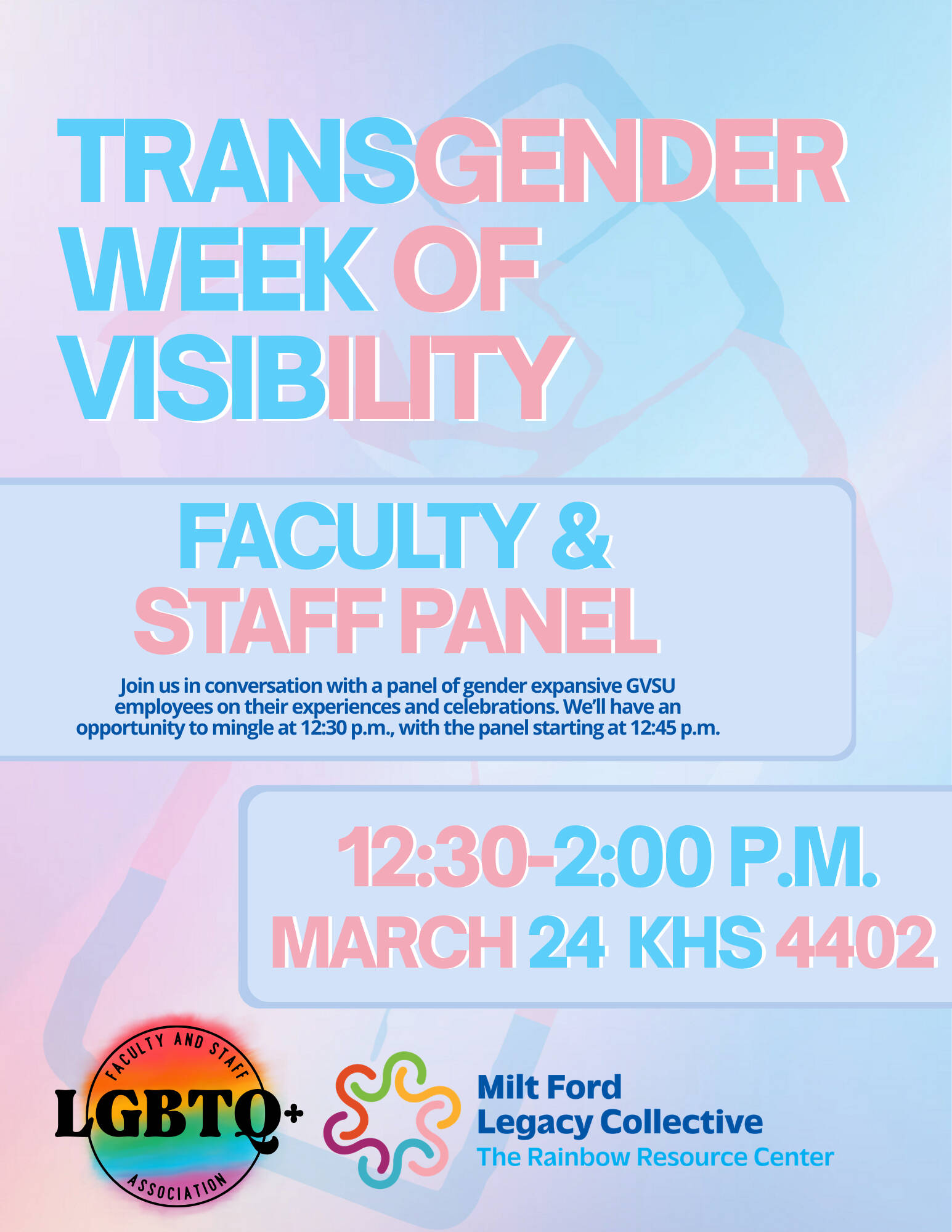 light pink and blue flyer with trans solidarity fist